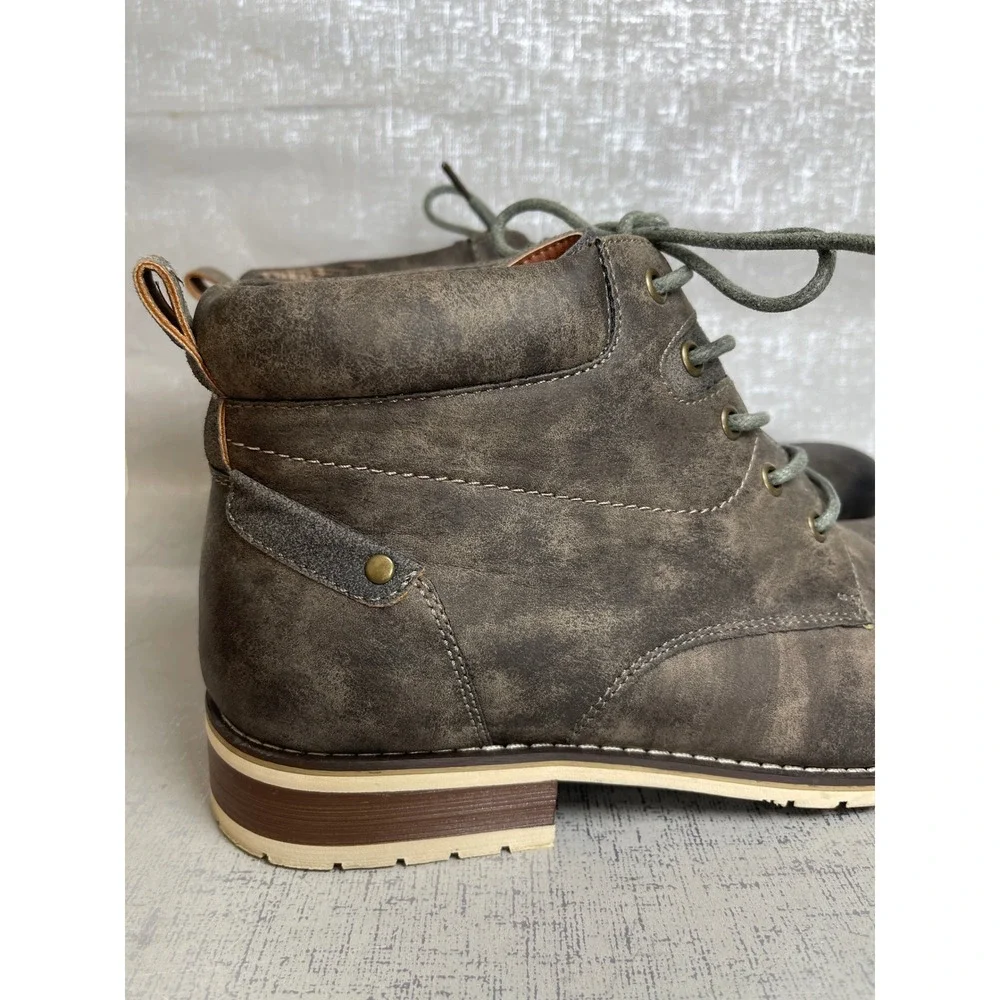 Ferro Aldo Colin Mens Brown Distressed Lace Up Cap Toe Ankle Boots Size 10